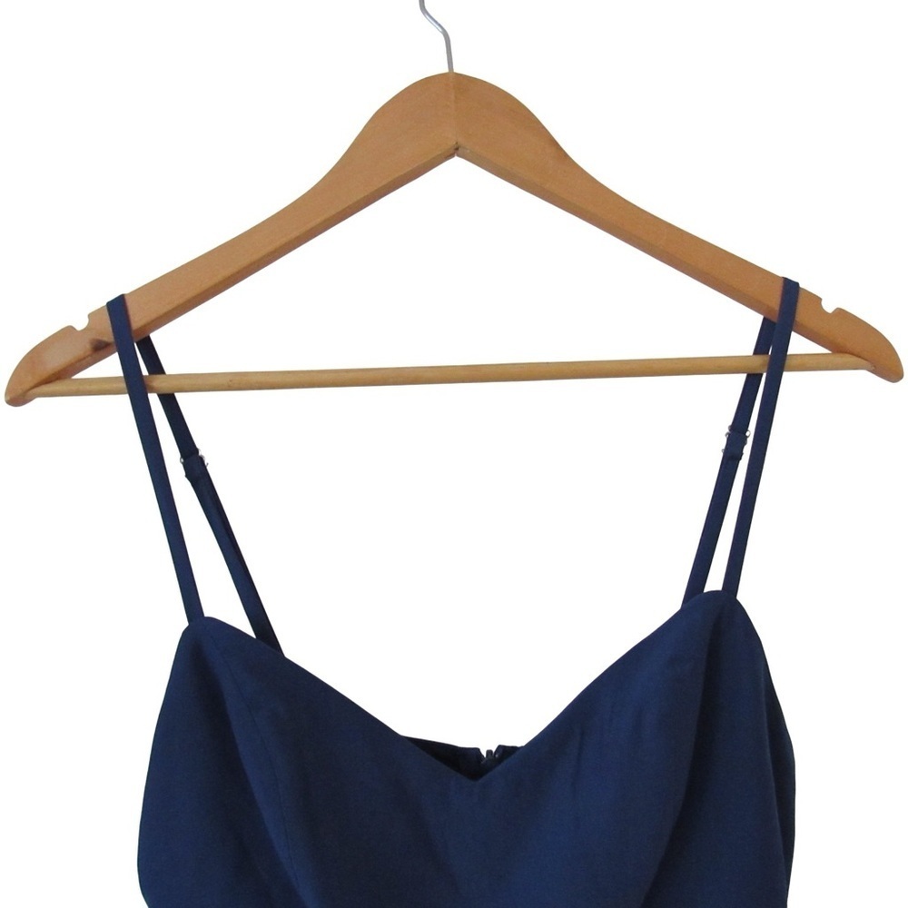 Felicity Coco Colby Woven Maxi Dress Small Navy Blue Sleeveless Sweetheart - Picture 3 of 11